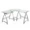 Walker Edison - Modern L-Shaped Glass Corner Computer Desk - Silver-Front_Standard
