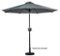 Sun Ray - 9' Round 8Rib Aluminum Bluetooth Solar Lighted Umbrella - Gray-Front_Standard