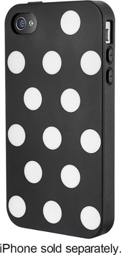  Dynex™ - Polka Dot Case for Apple® iPhone® 4 and 4S - Black, White