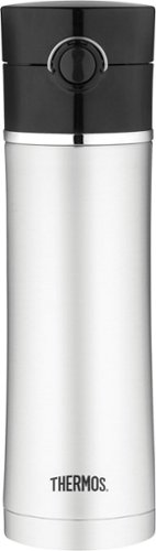  Unbranded - 16-Oz. Drink Bottle - Stainless Steel with Black Lid