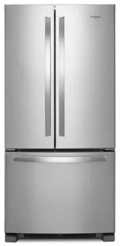 Front. Whirlpool - 22 cu. ft. French Door Refrigerator with Humidity-Controlled Crispers - Fingerprint Resistant Stainless Steel.