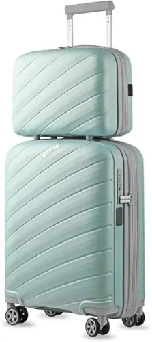 Front. LUGGEX - LUGGEX 20" & 14" Carry on Luggage, Lightweight Suitcase 2 Piece with Spinner Wheels - PFY - Mint.