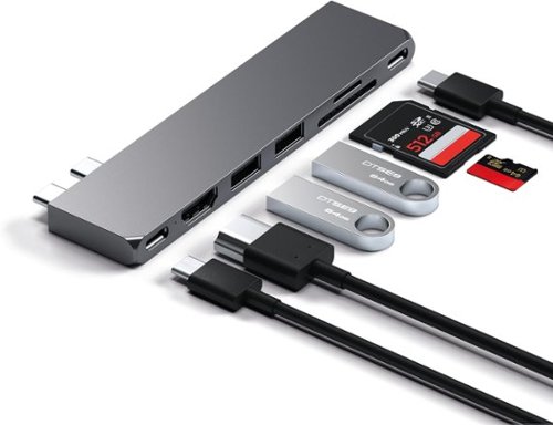 Satechi PRO Hub Slim USB-C Hub 7-in-1 w/ USB 4 Port, 4K HDMI, USB3.2 Gen 2, SD/TF Card Reader, and 100W USB C PD for Mac - Space Gray BUY ONLINE