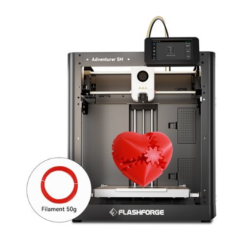 Flashforge - Adventurer 5M 3D Printer, 600mm/s High Speed, Beginner-friendly - Black-Front_Standard 