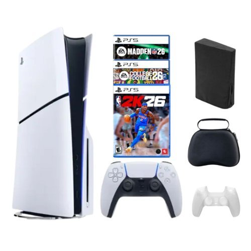 PlayStation 5 Slim Disc Bundle with College Football 26, Madden 26, NBA 2K26 Games and Accessories - PlayStation-Front_Standard 