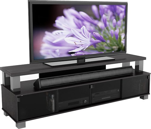  CorLiving - Bromley Wooden TV Stand, for TVs up to 95&quot; - Ravenwood Black