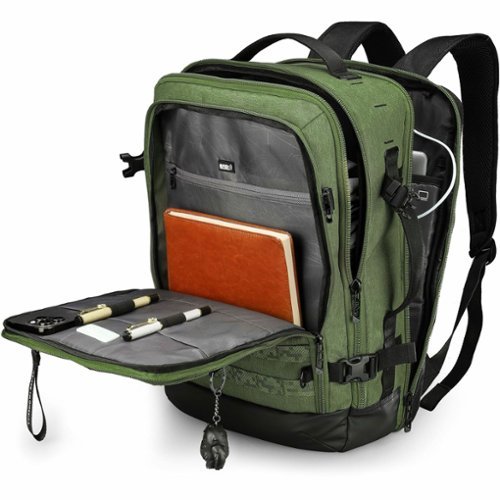 Swissdigital Design BERG PRO TSA-Friendly Backpack With USB Charging Port RFID Protection and Fits Up to 17″ Laptop - Dark Green BUY IN MIDDLE EAST
