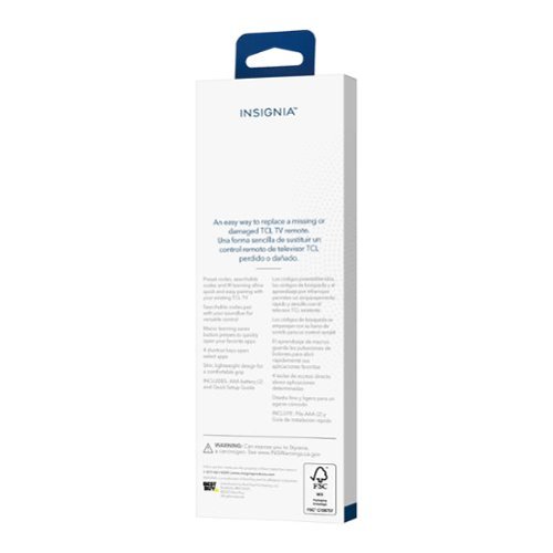 Insignia™ Replacement Remote for TCL TVs - Black BUY ONLINE