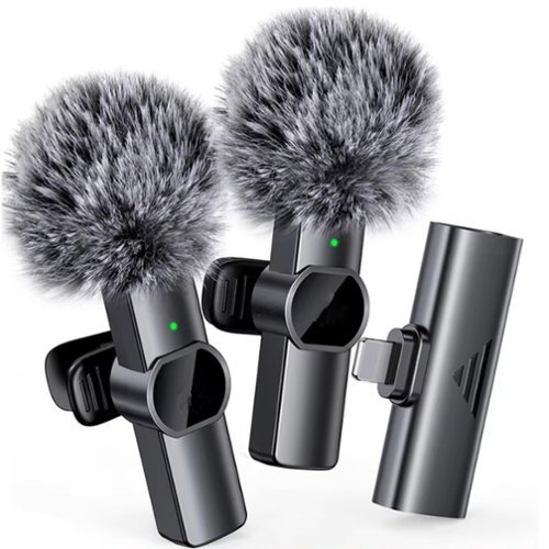 Cubilan - Wireless Lavalier Microphone for iPhone & iPad, Plug & Play Noise Canceling Lapel Mic for TikTok, Vlog & YouTube - Black-Front_Standard 