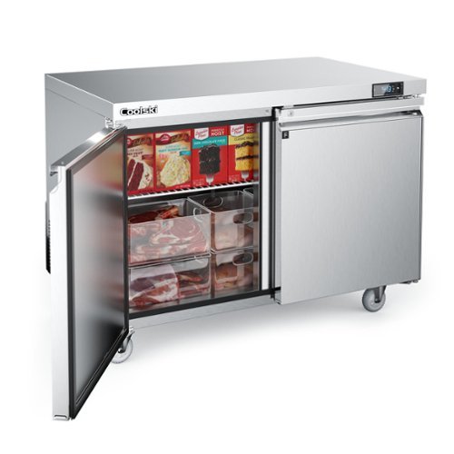 Coolski - 48 in. 13.4 cu. ft. Commercial Auto / Cycle Defrost Undercounter Upright Freezer - Stainless Steel-Front_Standard 