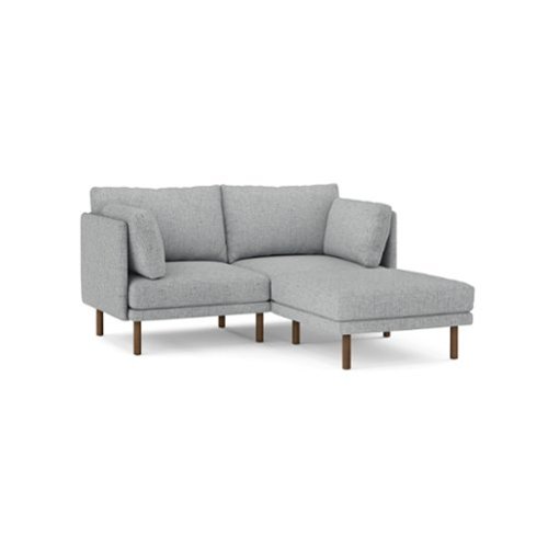 Burrow - Modern Field 2-Seat Sofa with Attachable Ottoman - Fog-Front_Standard 