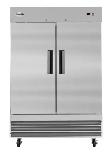 Front. Koolmore - 54 in. Commercial Stainless Steel Two-Door Reach-In Freezer 47 cu ft. RIF-2D-SS - Stainless steel.