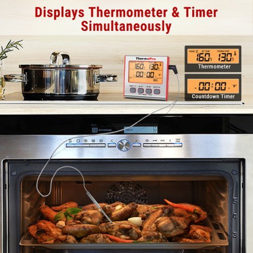 ThermoPro Dual Probe Digital Cooking Meat Thermometer - Red WORLDWIDE DELIVERY