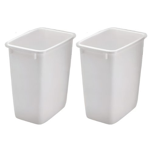 RubberMaid - Open Top Wastebasket Large Plastic Trash Bin Container, 36 Qt, 2 Pack - White-Front_Standard 