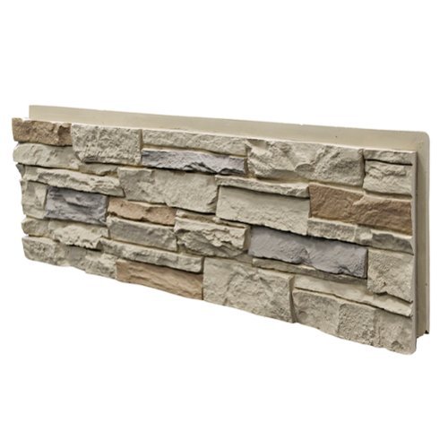 LOVMOR - 1 Pack Faux Stone Wall Covering Panels for Interior and Exterior Decor PU Stone Veneer - Brown Stone Rock-Front_Standard 