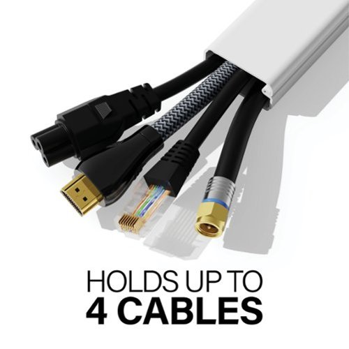 Sanus On-Wall Cable Concealer Cord Cover Kit for Mounted TVs - Holds Up to 4 Cables - White WORLDWIDE DELIVERY
