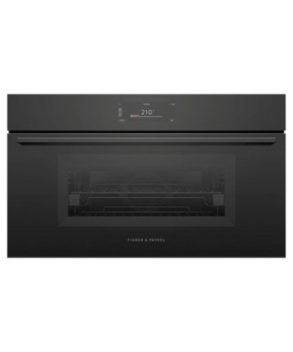 Fisher & Paykel - 30" 1.9 Cu. Ft. Single Combination Steam Oven, 6.8" Touchscreen - Compact - Minimal (Soft - Black