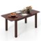 Costway - Extendable Dining Table Folding Rubber Wood Table for 4 People with Safety Locks - Cherry Color-Front_Standard