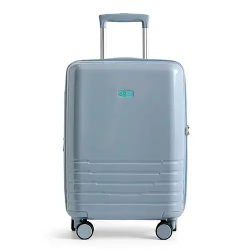 Front. Bagsmart - Getaway 20" Carry-On Luggage, 100% PC Expandable Hardside Suitcase with 360° Double Spinner Wheels & TSA Lock, 40-48L - Blue.
