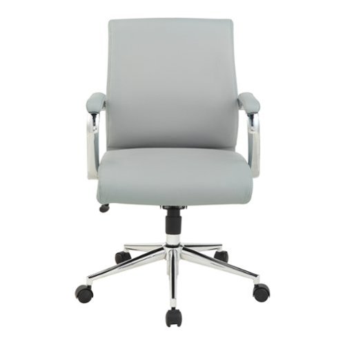 Office Star Products - Mid Back Antimicrobial Fabric Chair - Dillon Black-Front_Standard 