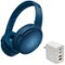 Bose - QuietComfort Headphones Bundle with Fast Charger - Wireless Bluetooth Over-Ear Noise Cancelling - Twilight Blue-Front_Standard