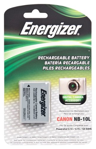 Energizer - Rechargeable Li-Ion Replacement Battery for Canon NB-10L