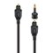 AudioQuest - Carbon Optical 26.2' Digital Toslink Fiber-Optic Cable + Mini-Adaptor with Toslink to Toslink Connectors - Black/Gray Stripes-Front_Standard