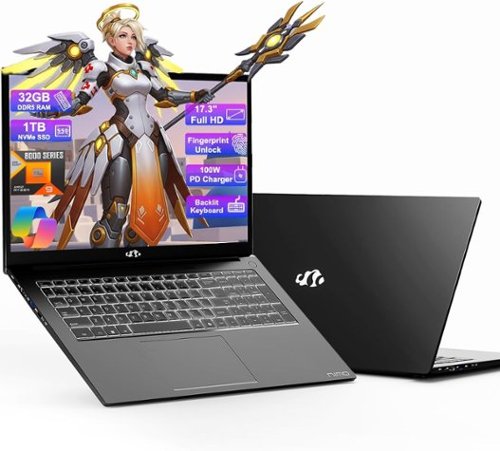 NIMO - 17.3 Gaming-Laptop AI Ryzen 9 8945HS 32GB RAM 1TB SSD USB-C 4.0 AI-Enhanced for Copilot VR Ready - Black-Front_Standard 