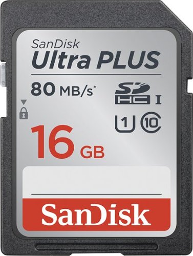  SanDisk - Ultra PLUS 16GB SDHC UHS-I Memory Card
