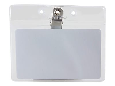 Sicurix - Standard Clip On ID Badge Holder, 50/Pack - Clear