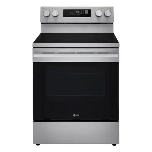 Front. LG - 6.3 Cu. Ft. Freestanding Electric Convection Smart Range with Air Fry and WideView Window - Stainless Steel.