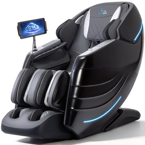 MassaMax - MD328 OTA Update Massage Chair ,20 Auto Promrams, APP Control ,Heat & Foot rollers Massage - Black-Front_Standard 