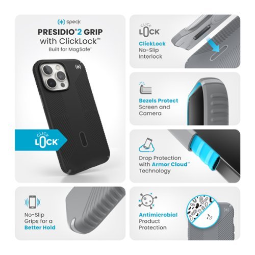 Speck Presidio2 Grip ClickLock Case with MagSafe for Apple iPhone 16 Pro Max - Black HOW TO BUY