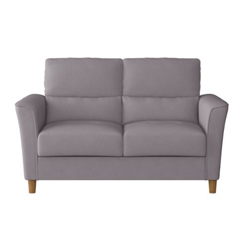 CorLiving - Georgia 2-Seat Fabric Upholstered Loveseat Sofa - Light Grey-Front_Standard 
