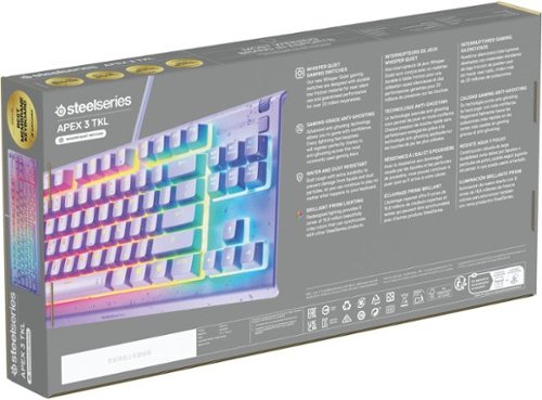 SteelSeries Apex 3 TKL Wired Membrane Whisper Quiet Switch Gaming Keyboard 8 zone RGB Backlighting - Lavender BUY IN EUROPE