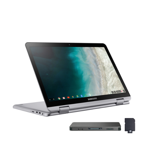 Samsung - 12.2" FHD 2-in-1 Touchscreen Chromebook Plus Laptop,Intel Dual-Core,4GB RAM,64GB eMMc,Pen and Mouse - Silver-Front_Standard 