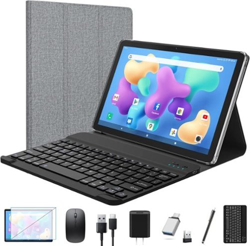 ANTEMPER - Tablet 2026 Latest Android Tablet 10 inch, Octa-Core Tableta with Keyboard, 128GB + 16GB +1TB Expandable Storage - Gray-Front_Standard 