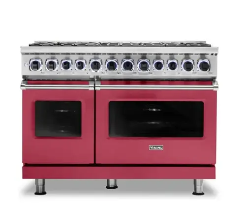 Front. Viking - 48"W./24"D. Dual Fuel Sealed Burner Range-8 Burners - Valentine.