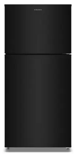 Front. Amana - 19 Cu. Ft.Garage Ready Top-Freezer Refrigerator and - Black.