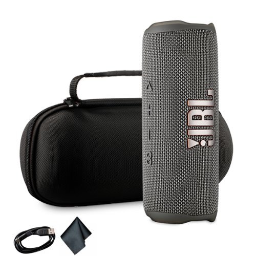JBL - Flip 6 Portable Bluetooth Speaker, deep bass, IPX7 waterproof, for home with Travel Case - Gray-Front_Standard 
