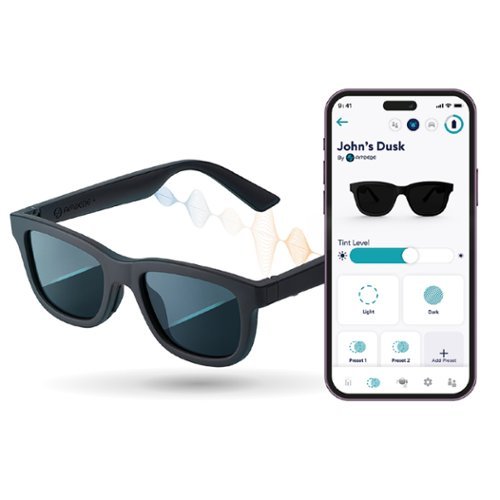 Ampere Dusk Lite Smart Sunglasses with Electronic Tint Adjustable Lenses - Black SHOP ONLINE
