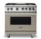 Viking - 36 in. Wide 4 Burner 5-Series 5.6 Cu. Ft. Self-Cleaning Freestanding Dual Fuel Convection Range - LP - Nantucket-Front_Standard