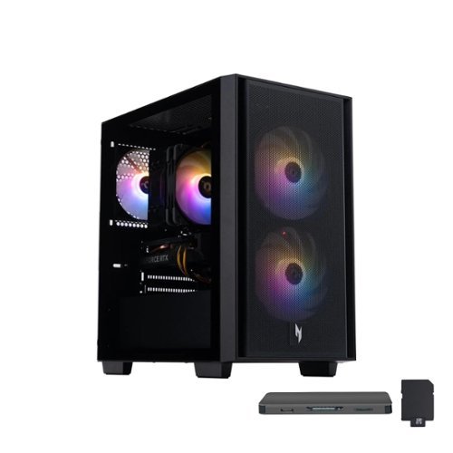 Acer - Nitro 60 Gaming Desktop, Intel Core i5-14400F,32GB RAM,1TB SSD,GeForce RTX 5060,Win 11 Home,1TB Dock Station - Black-Front_Standard 