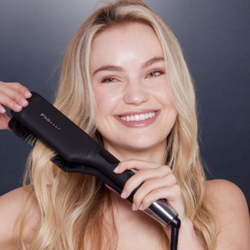 FHI Heat The Waver Pro Dual Barrel Waver Flat Iron - for Smoothing and Strightening, All Hair Types - Black BUY ONLINE