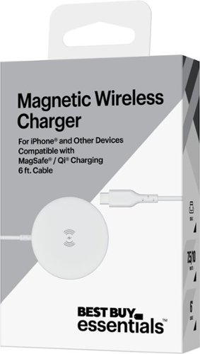 Best Buy essentials™ 10W Magnetic Wireless Charger for iPhone or Devices Compatible with MagSafe & Qi Charging - White BUY IN MIDDLE EAST