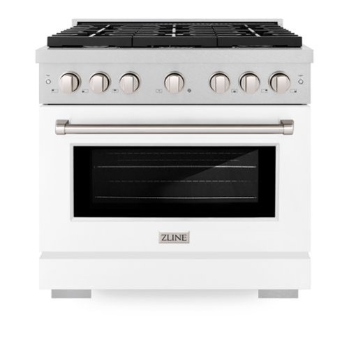 ZLINE - 36 in. Paramount Gas Range with 6 Burners and Convection Oven (SGRS-WM-36) - Stainless Steel/White Matte