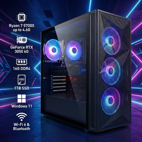 STGAubron Gaming PC Desktop Computer, AMD Ryzen7 5700X up to 4.6