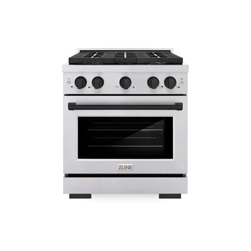 ZLINE - Autograph 30 in. 4.2 cu. ft. Freestanding Paramount Gas Range with DuoPro Cooktop and Black Accents - Stainless Steel-Front_Standard 
