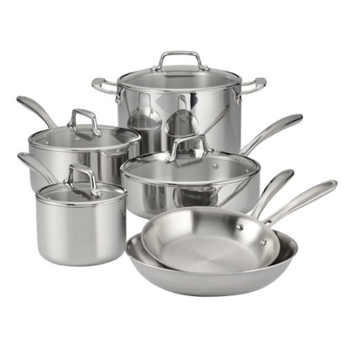 Tramontina - 10PC Tri-Ply Clad Cookware Set - Silver-Angle_Standard 