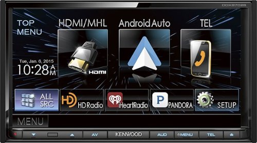  Kenwood - 7&quot; - CD/DVD - Built-In Bluetooth - Built-In HD Radio - Android Auto - Apple® CarPlay - In Dash Receiver - Black